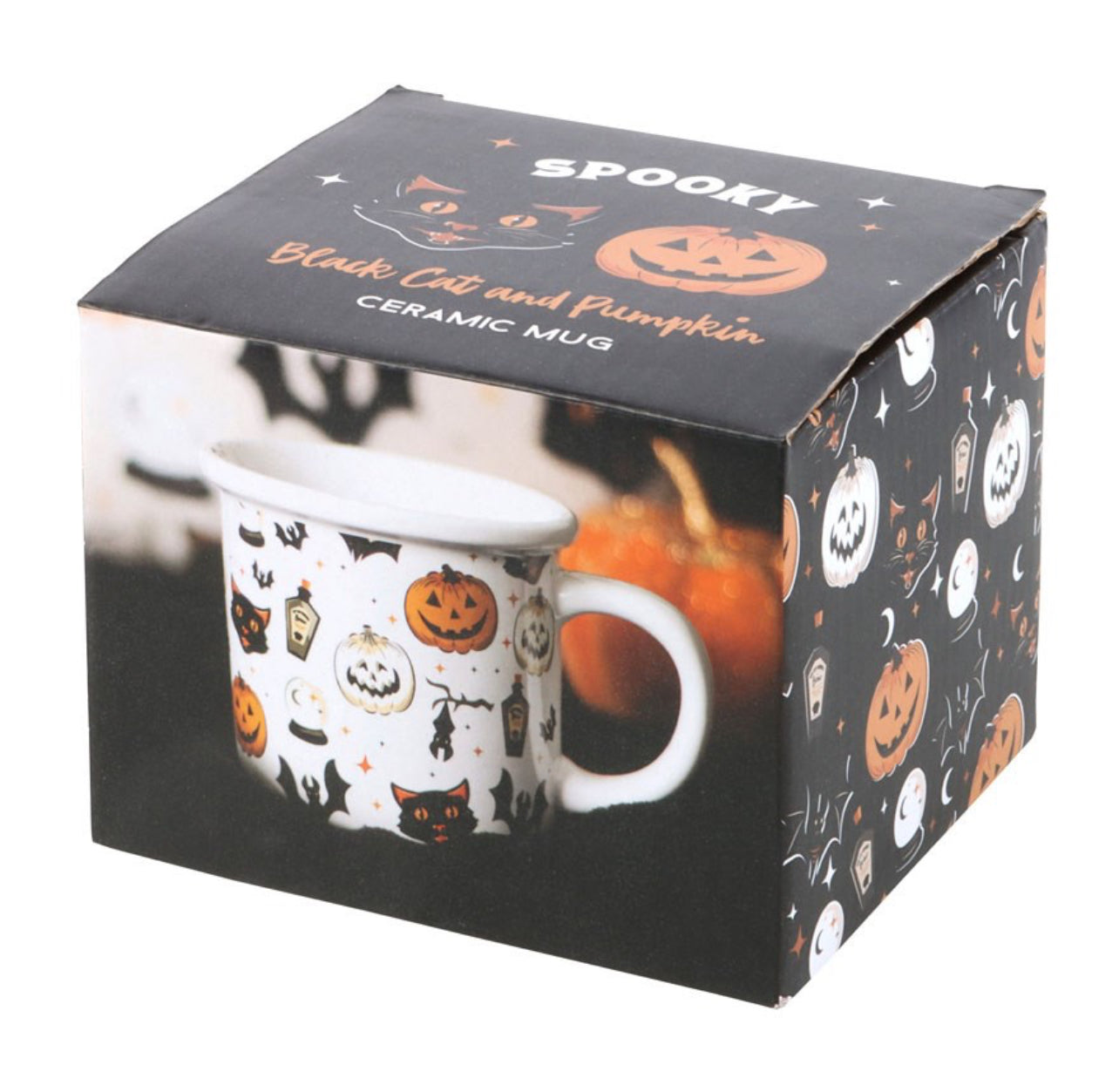 Spooky Cat & Pumpkin Mug