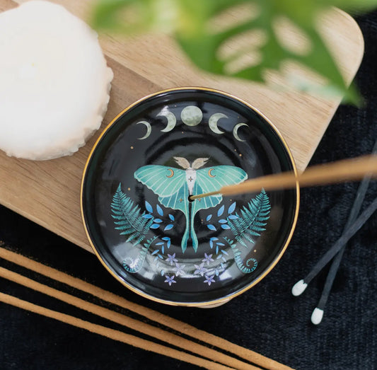 Luna Moth Ceramic Incense Plate