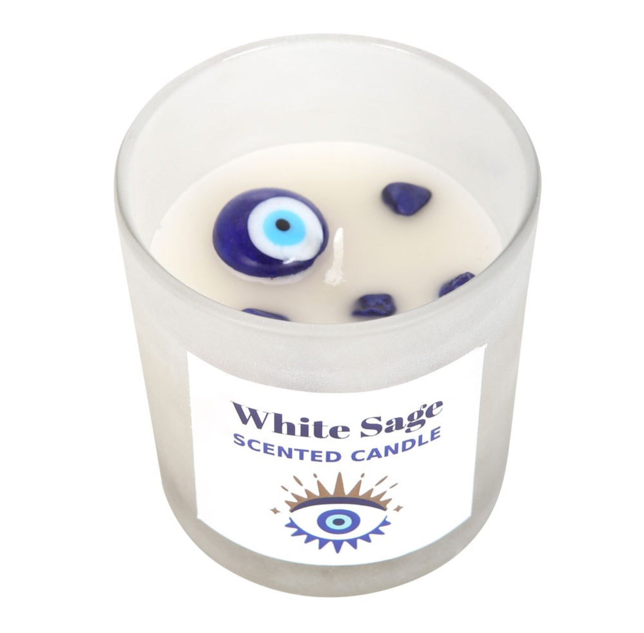 White Sage Evil Eye Candle