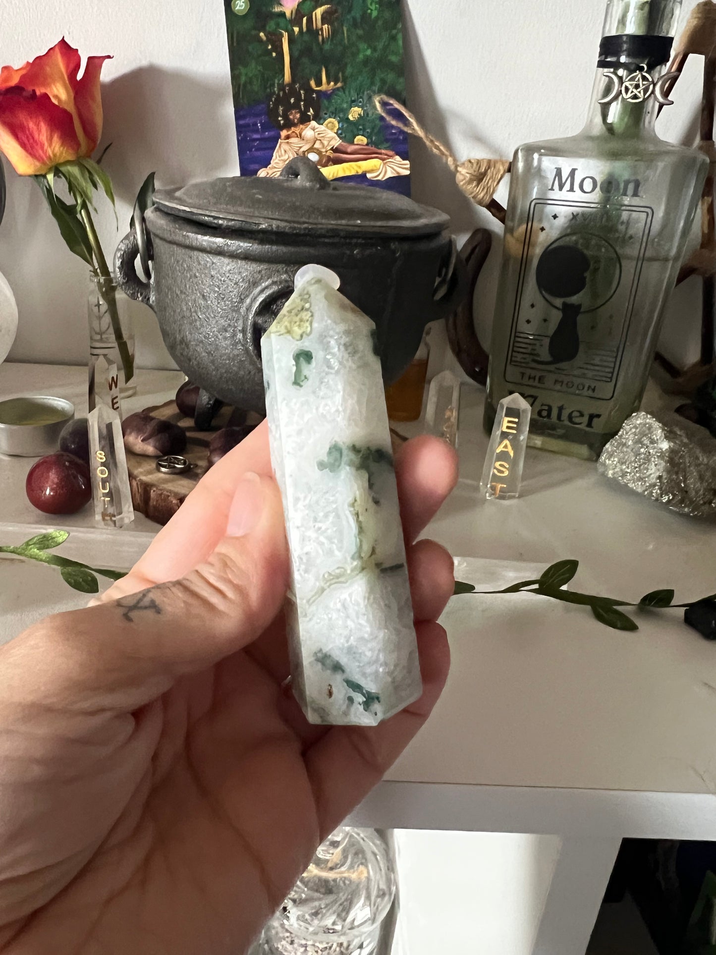 Moss Agate Crystal Towers