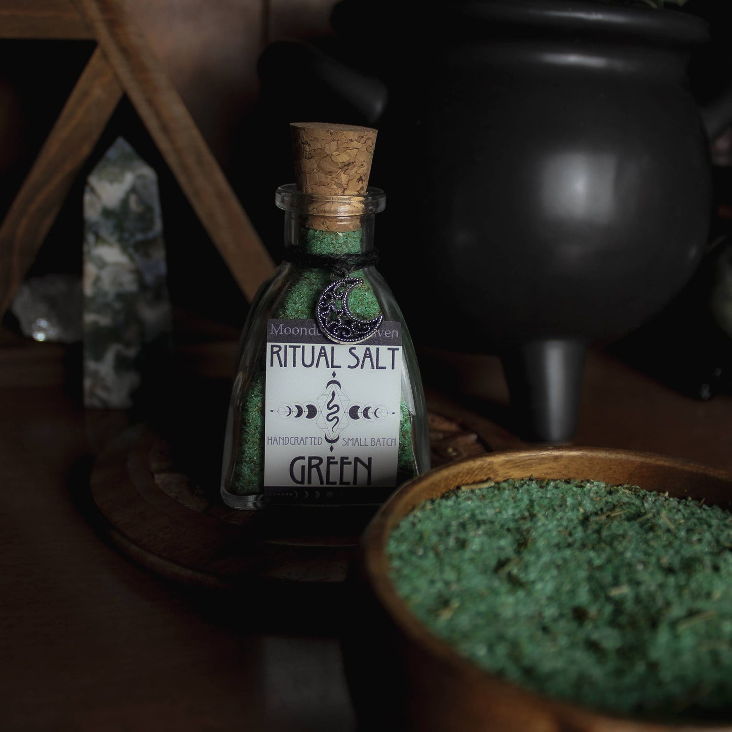 Green Ritual Salt, Witches Green Salt, Abundance Salt