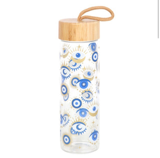 Evil Eye Glass Water Bottle