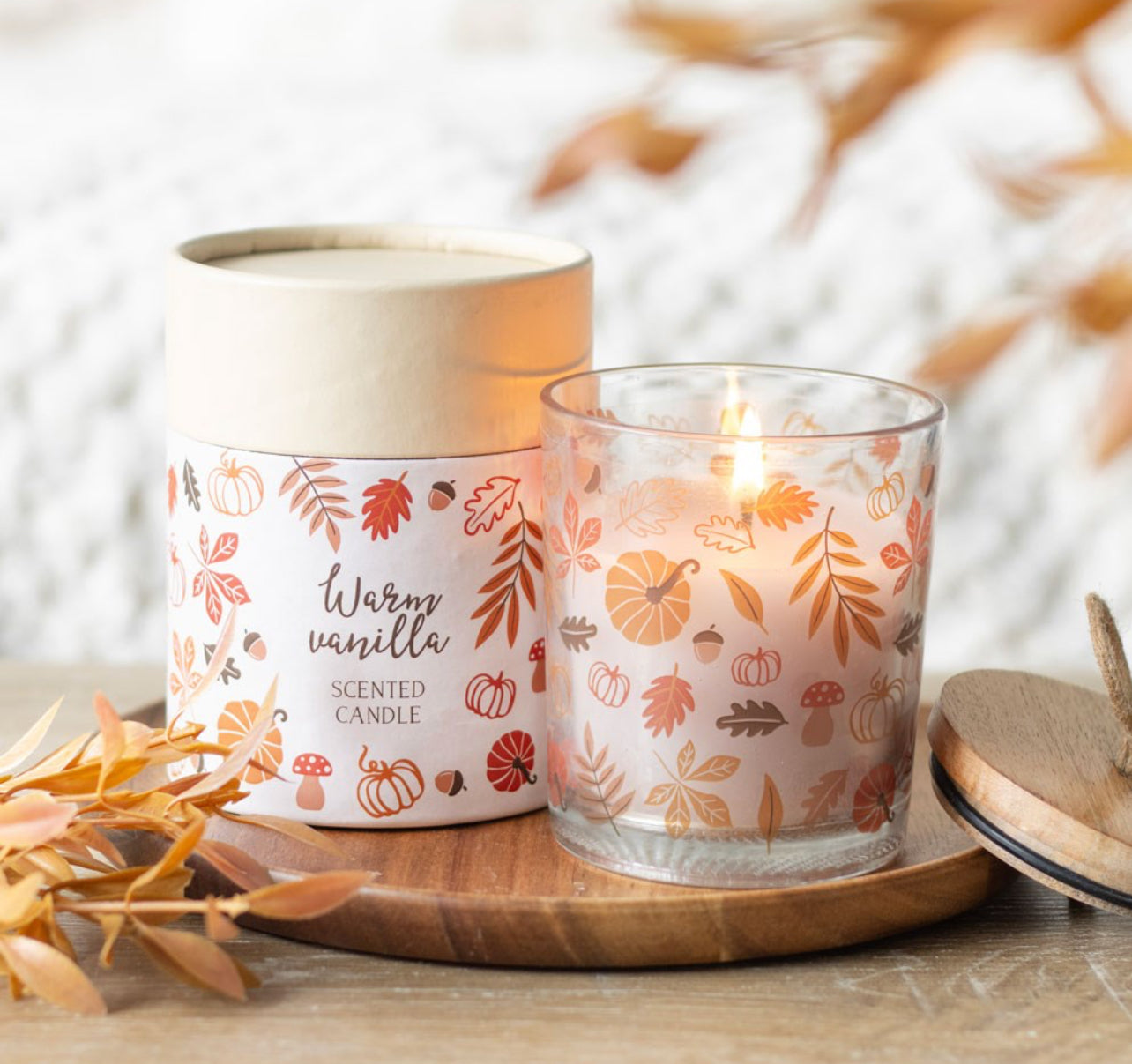 Autumn Leaves Warm Vanilla Candle.