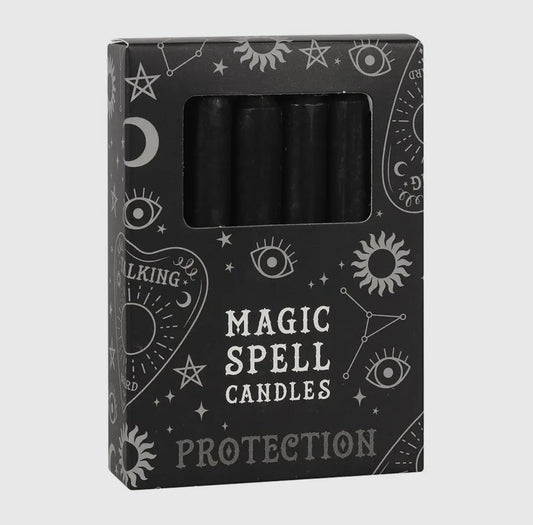 Pack of 12 Black Magic Spell Candles for Protection