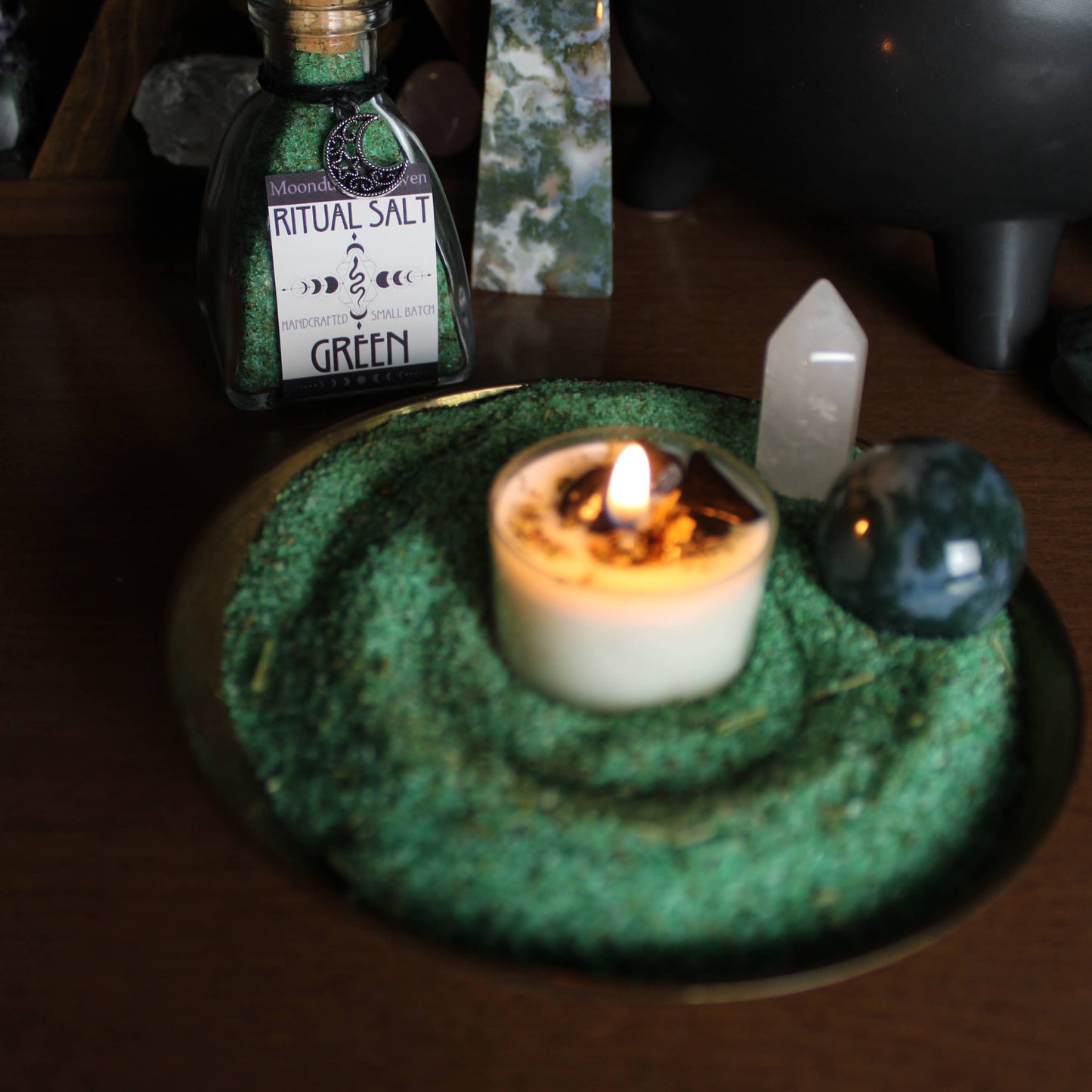 Green Ritual Salt, Witches Green Salt, Abundance Salt