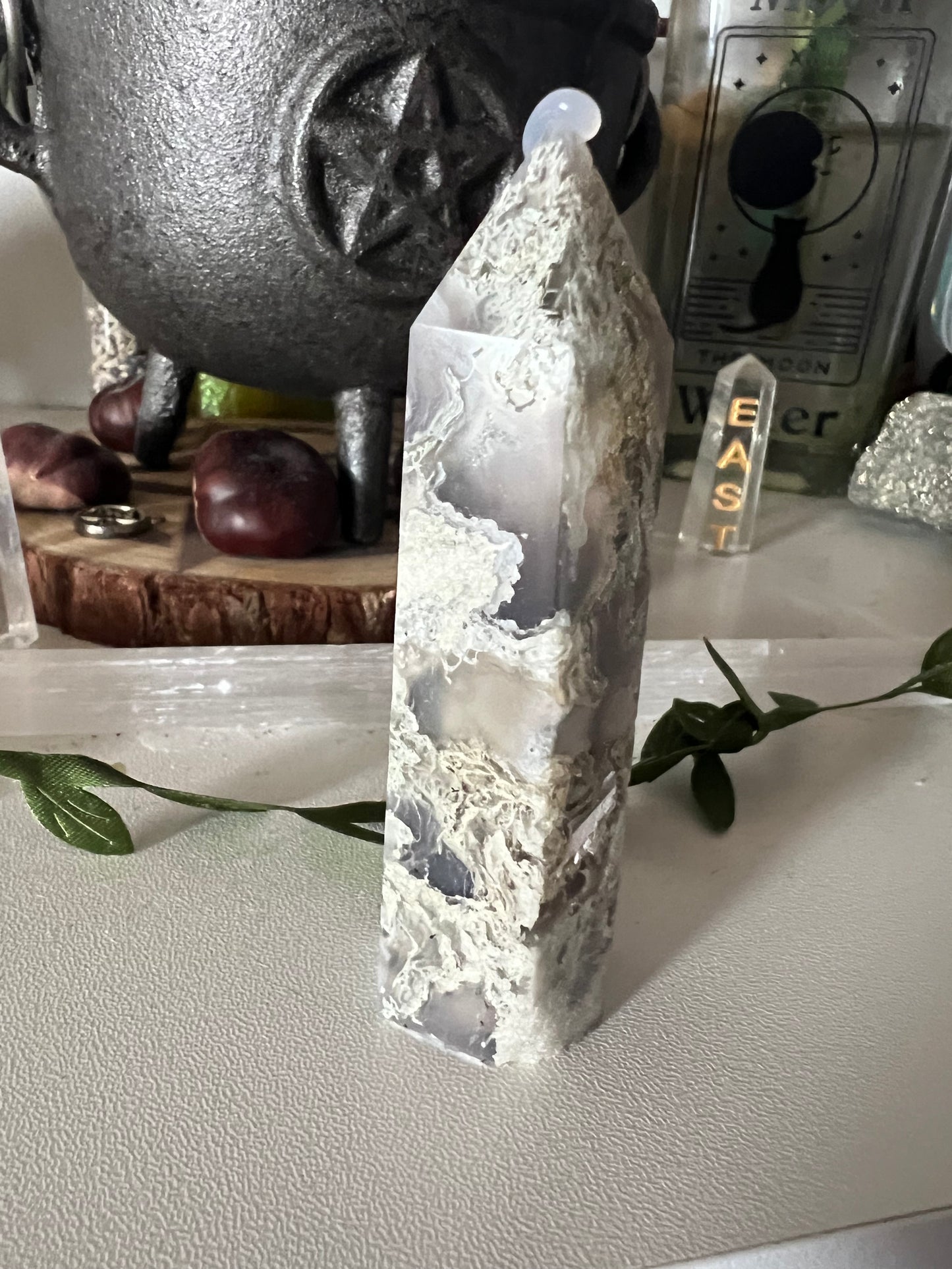 Moss Agate Crystal Towers