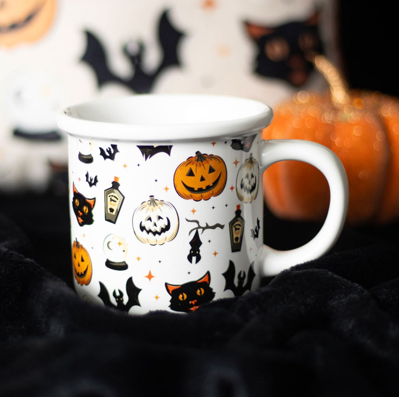 Spooky Cat & Pumpkin Mug