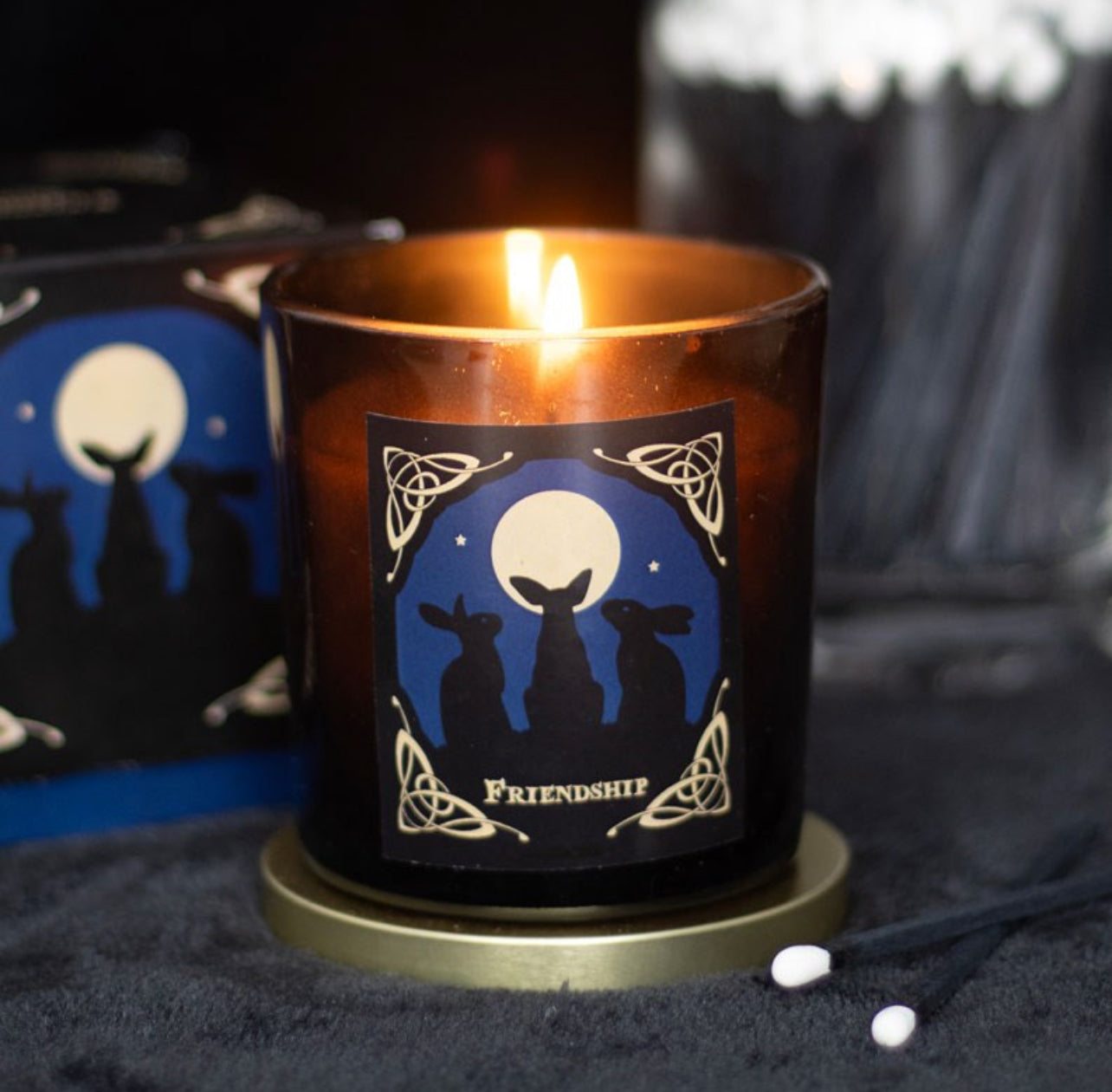 Lisa Parker Moon Gazing Hares Friendship Candle