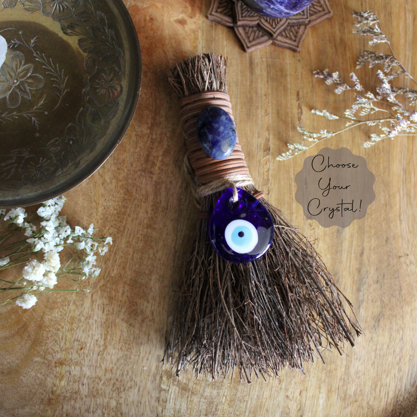 Amethyst Cinnamon Evil Eye Protection Witch's Broom