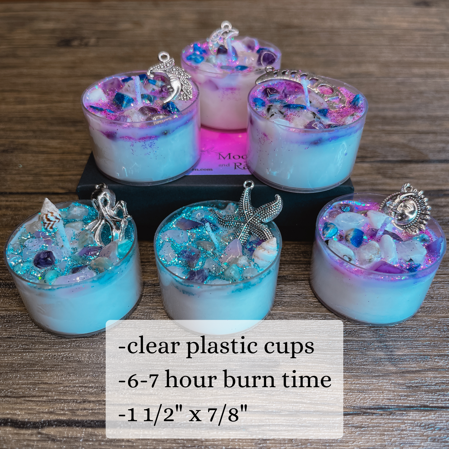 Hecate Tealight Crystal Candles, Ritual Candles