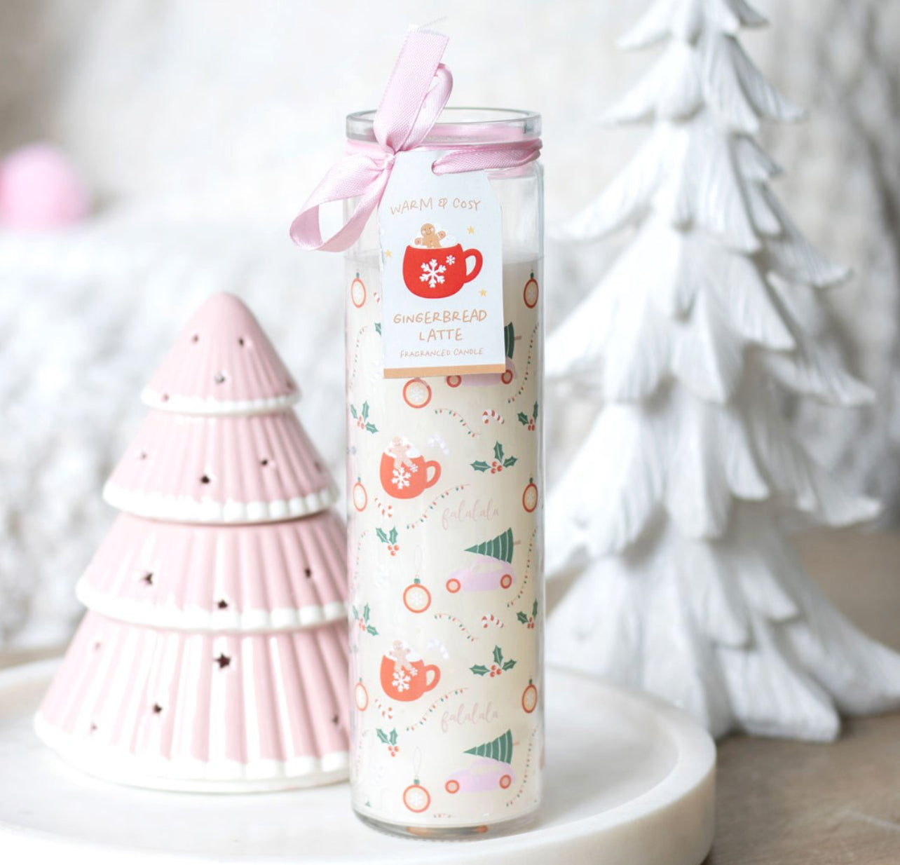 Sugarplum Fun Tall Candle Gingerbread Latte