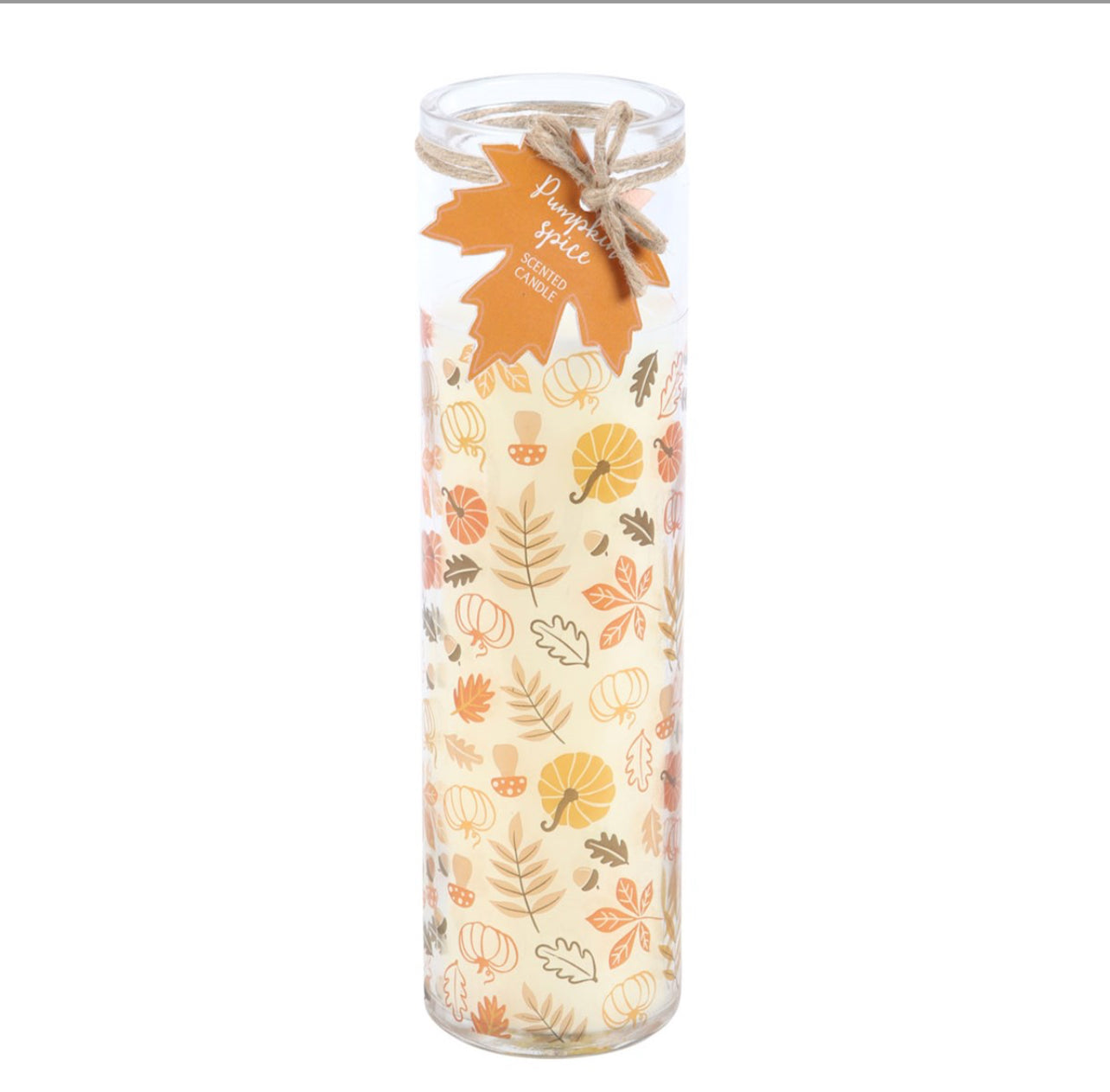 Autumn Leaves Pumpkin Spice Tall Candle