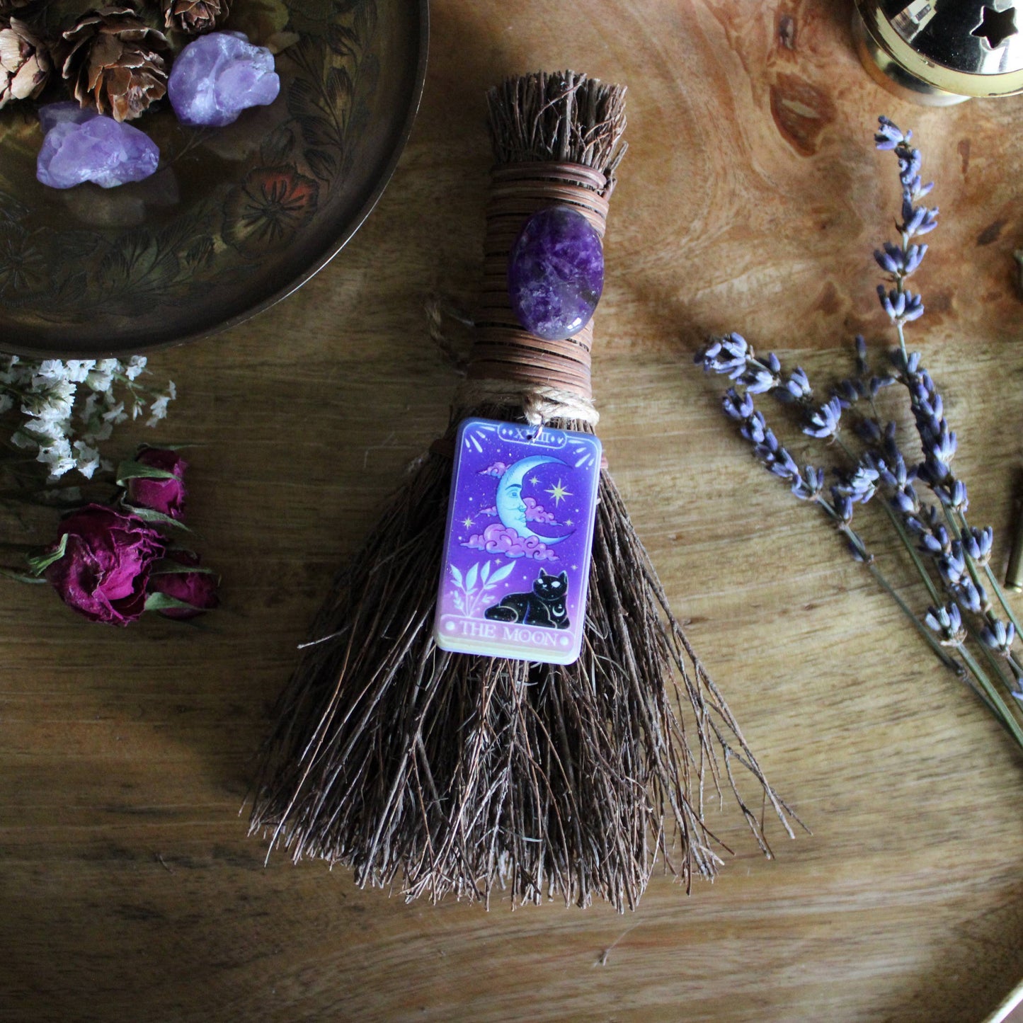 Sodalite Cinnamon Moon Tarot Card Witch's Broom