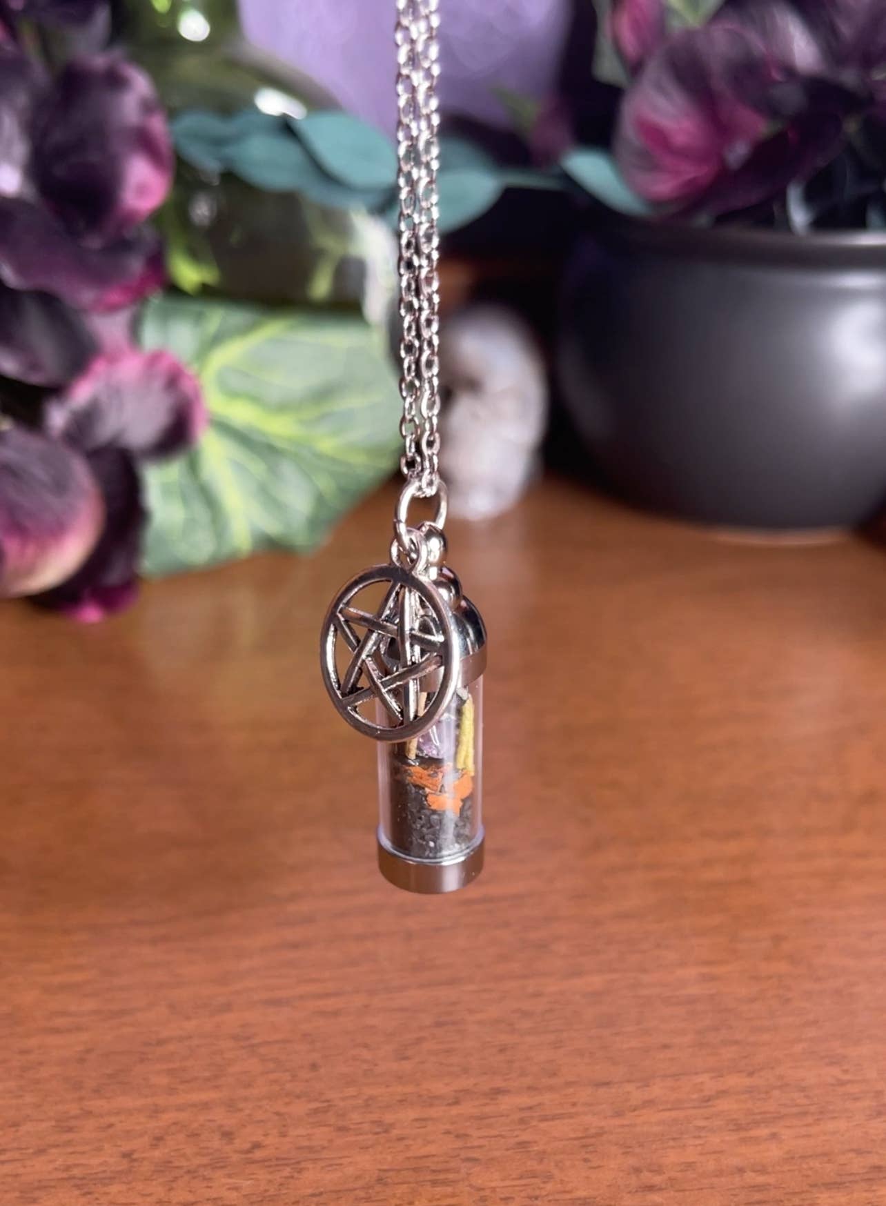 Protection Spell Jar Amulet Necklace,Witchy Crystal Jewelry