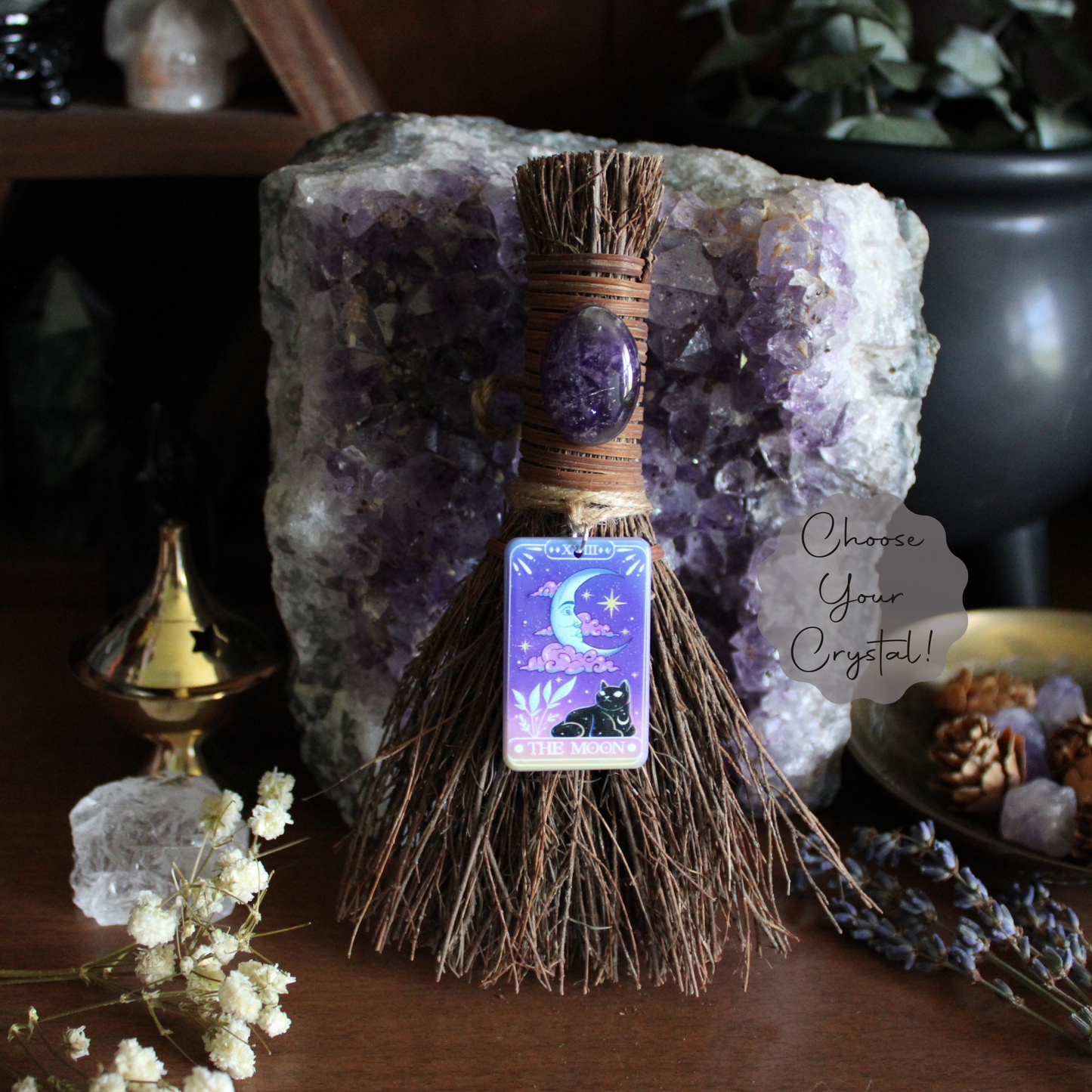 Sodalite Cinnamon Moon Tarot Card Witch's Broom